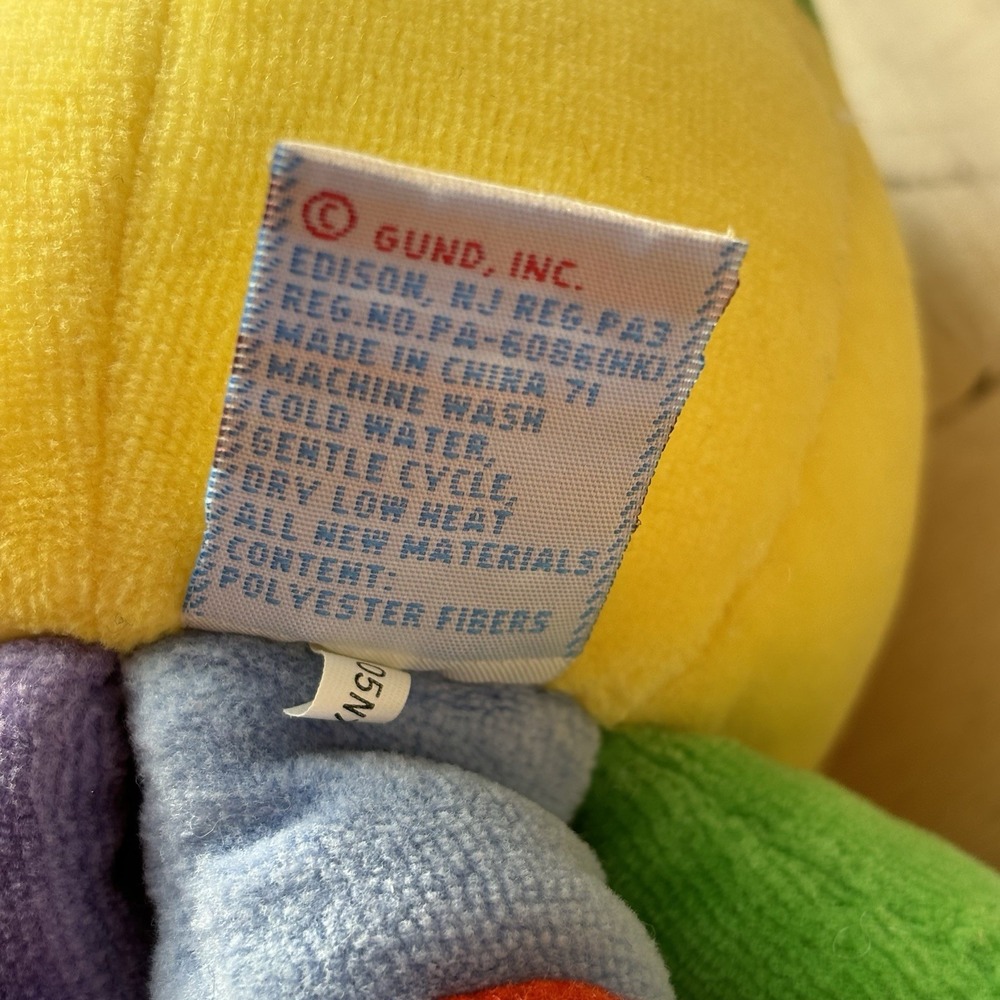 Baby Gund Octopus Rainbow Hector Plush Primary Color Vintage Y2K Rattle ABC Toy - Picture 4 of 8